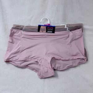 Maidenform Everyday Luxe Boyshort Panties 3 Pack Nude Pink Mid Rise DM3TBS Sz XL